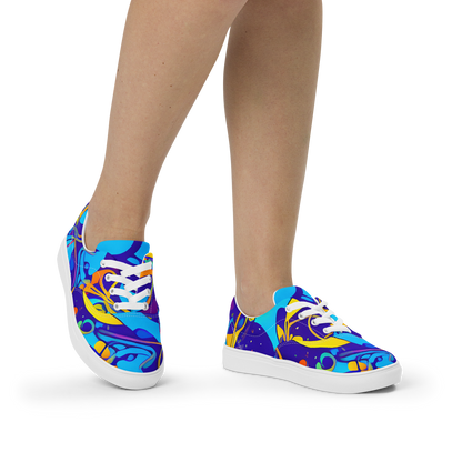 Women's Lace-Up Canvas Shoes - Spectral Tangle