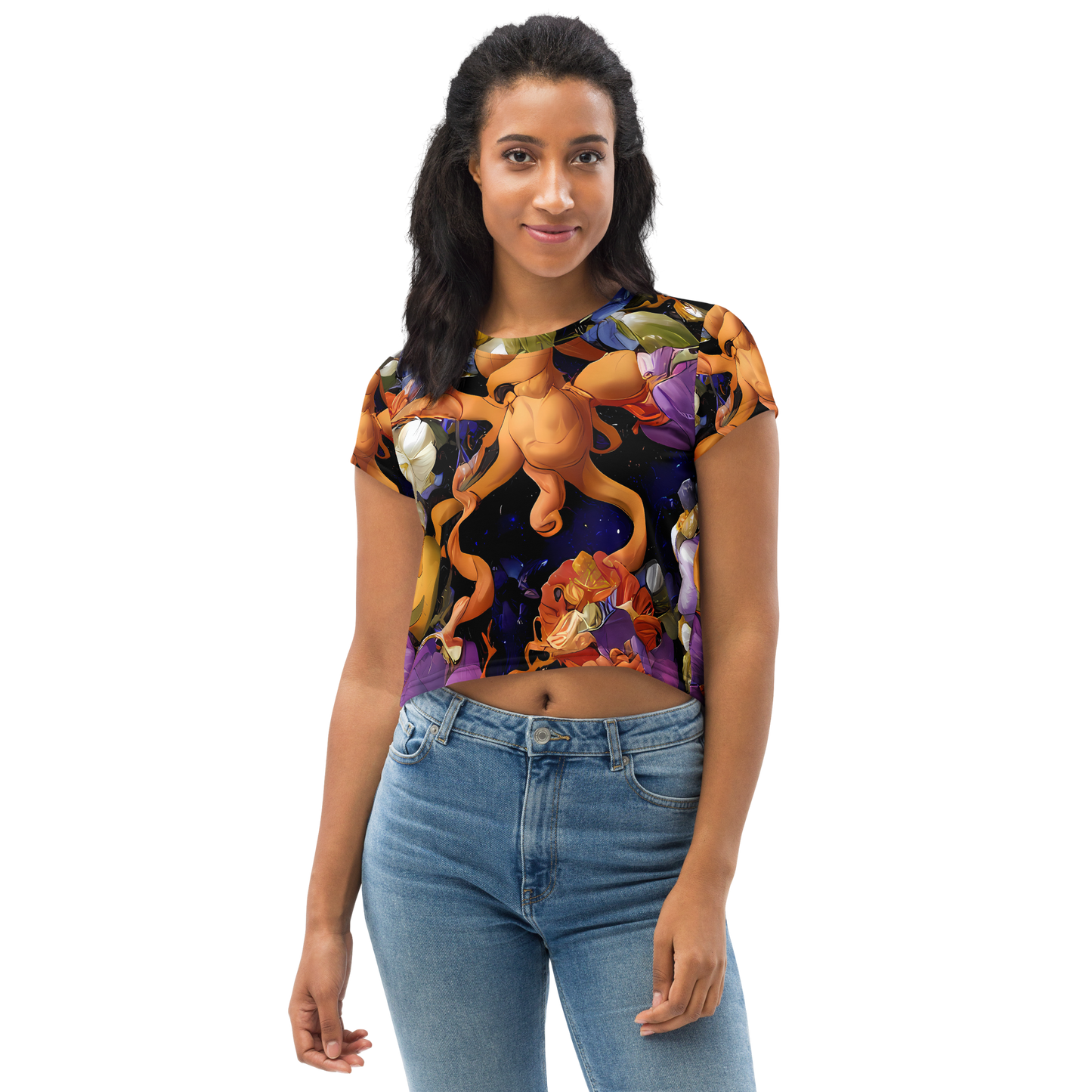 Women's Crop Tee - Blooming Cosmos