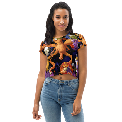 Women's Crop Tee - Blooming Cosmos