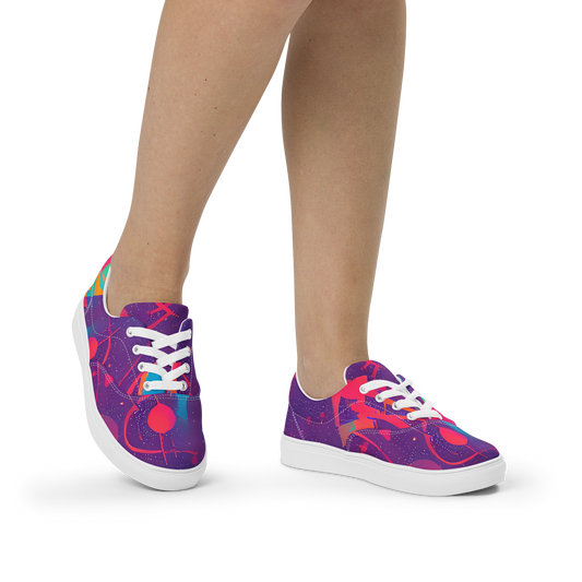 Women's Lace-Up Canvas Shoes - Spheric Rhapsody