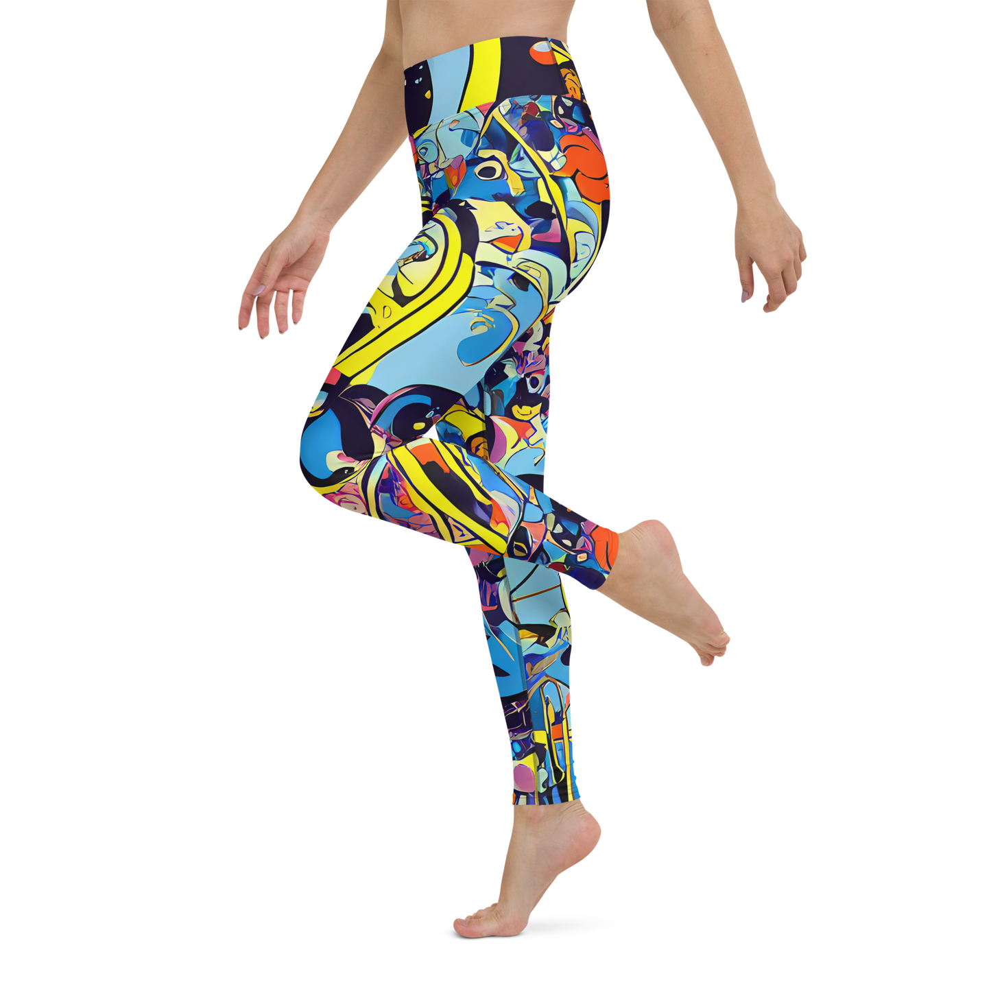 Yoga Leggings - Brown Brushwork