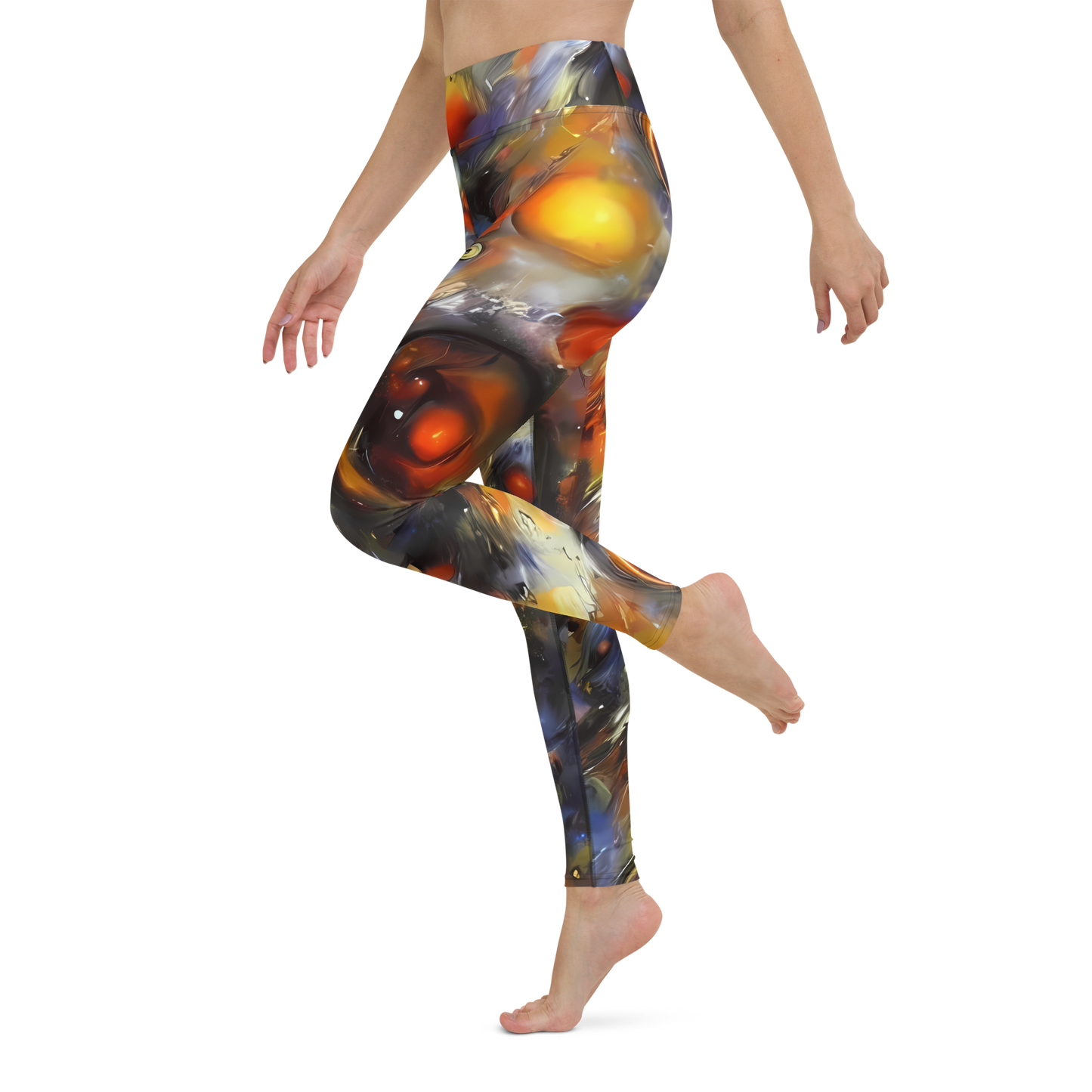 Yoga Leggings - Brushstroke Blaze