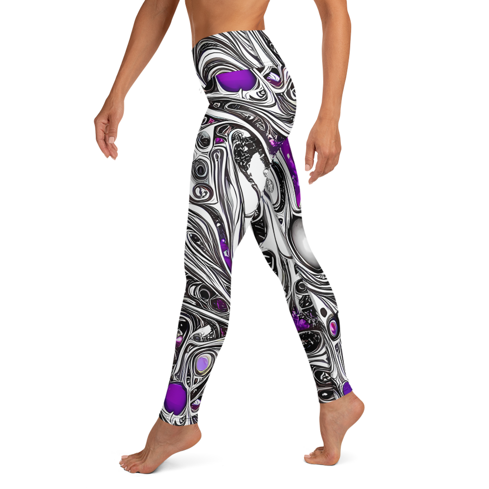 Yoga Leggings - Neo-Noir Waves