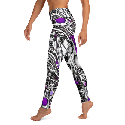 Yoga Leggings - Neo-Noir Waves