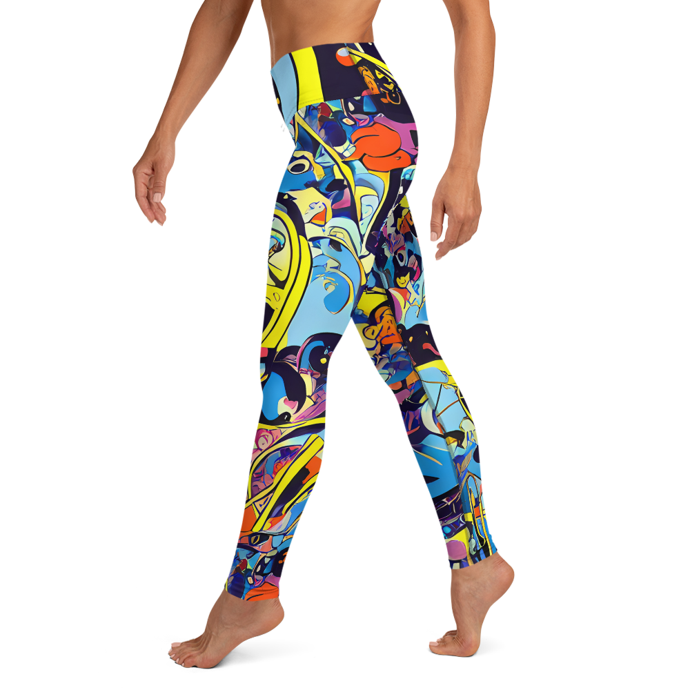 Yoga Leggings - Brown Brushwork