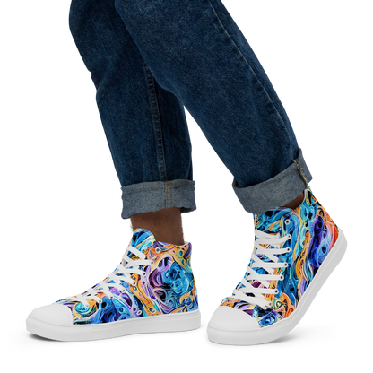 Men's High Top Canvas Shoes - Rococo Vortex