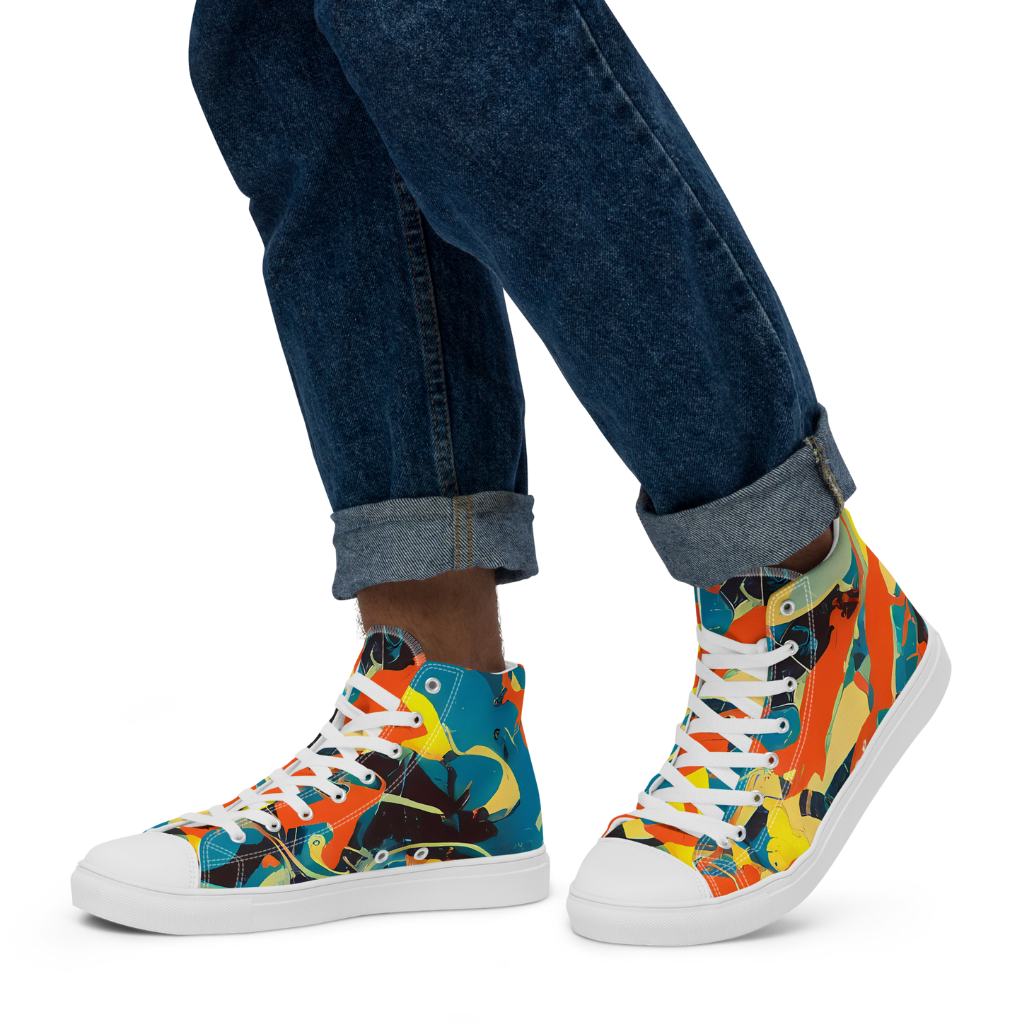 Men's High Top Canvas Shoes - Abstract Tango