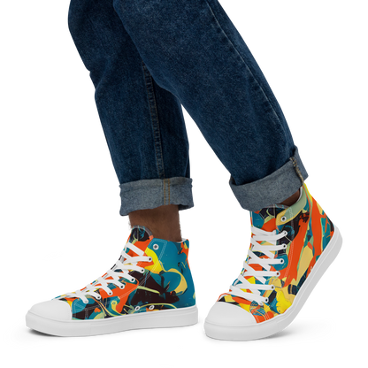 Men's High Top Canvas Shoes - Abstract Tango