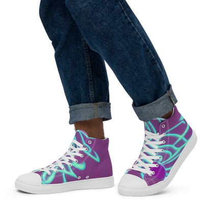 Men's High Top Canvas Shoes - Neon Drift
