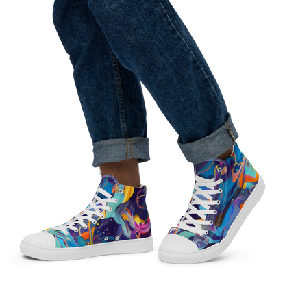 Men's High Top Canvas Shoes - Whimsical Fusion