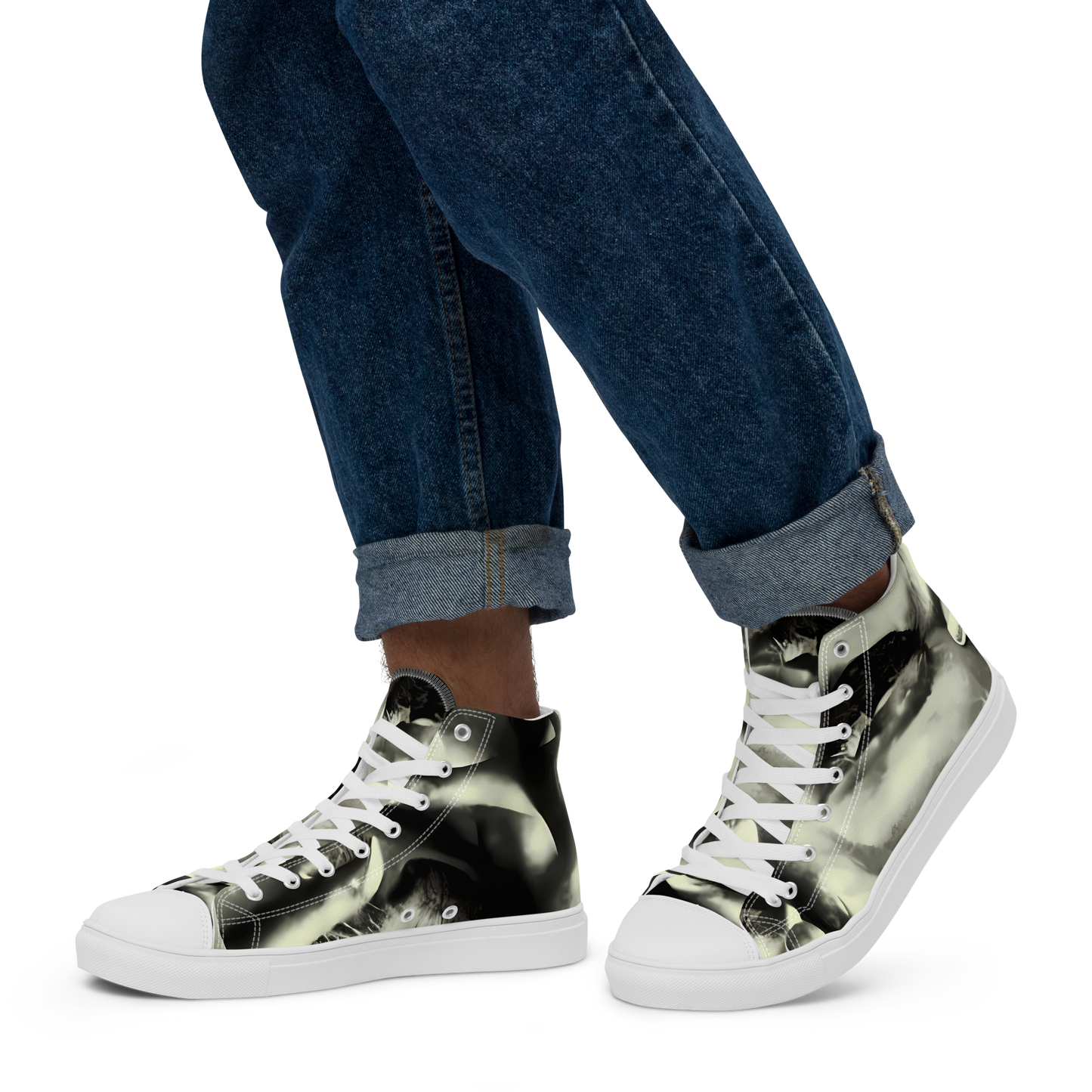 Men's High Top Canvas Shoes - Shadowed Mystique