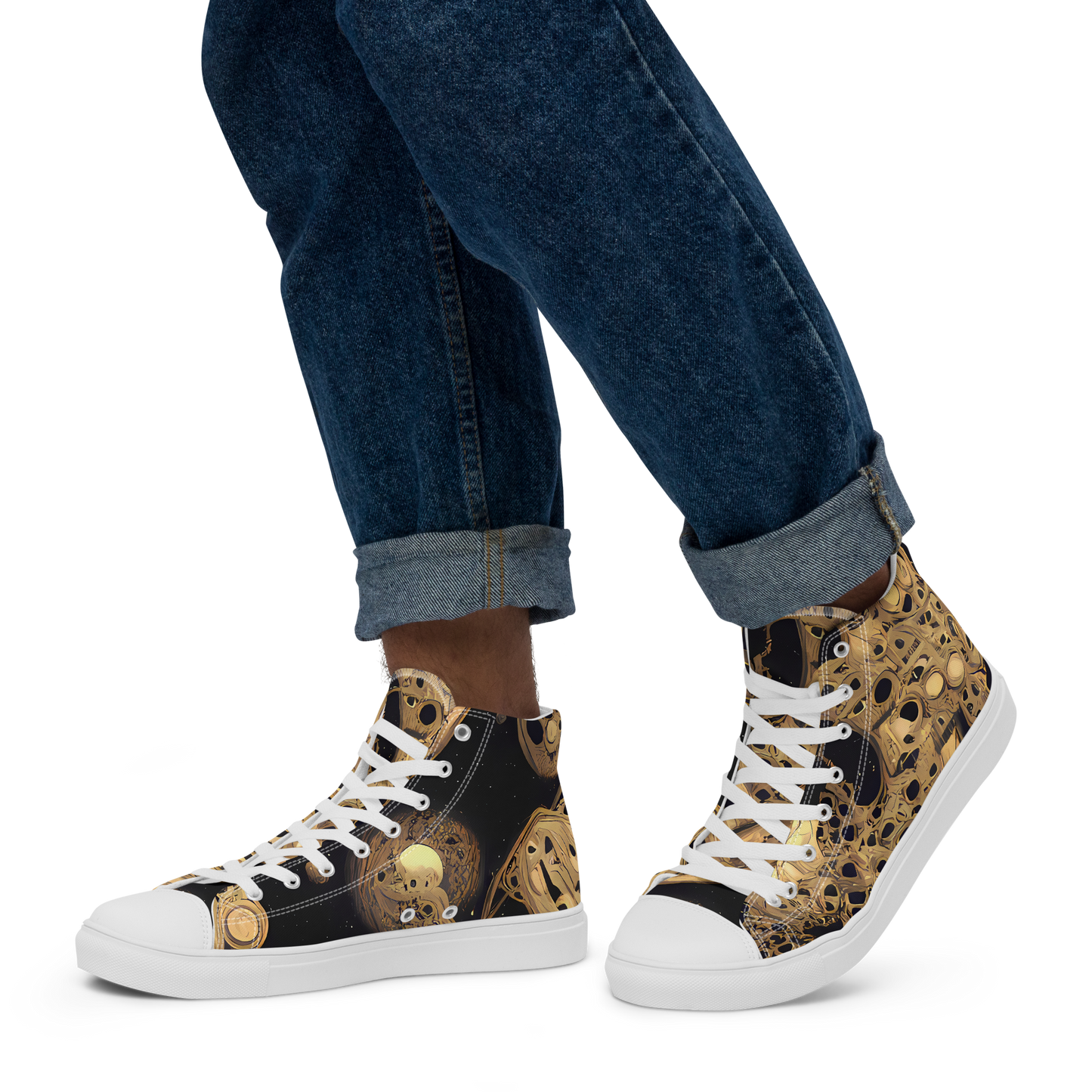 Men's High Top Canvas Shoes - Baroque Orbit