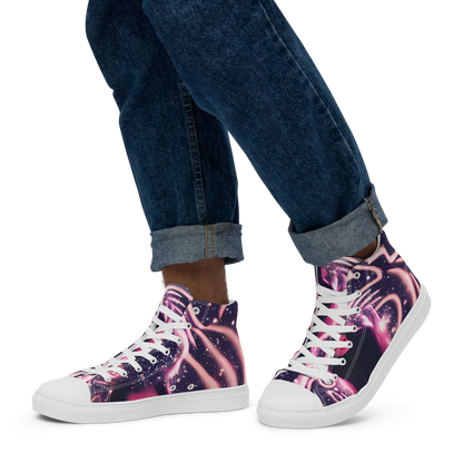 Men's High Top Canvas Shoes - Stardust Siren