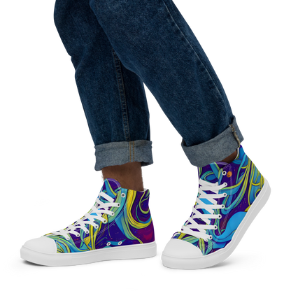 Men's High Top Canvas Shoes - Stellar Swirls