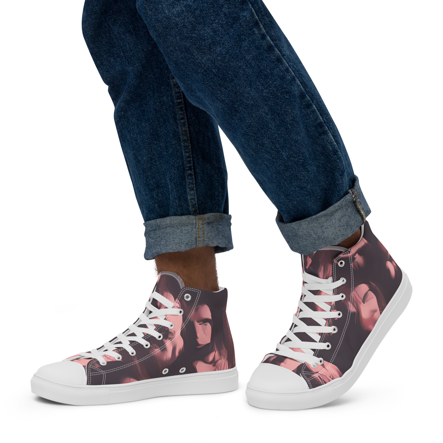 Men's High Top Canvas Shoes - Portrait Whispers