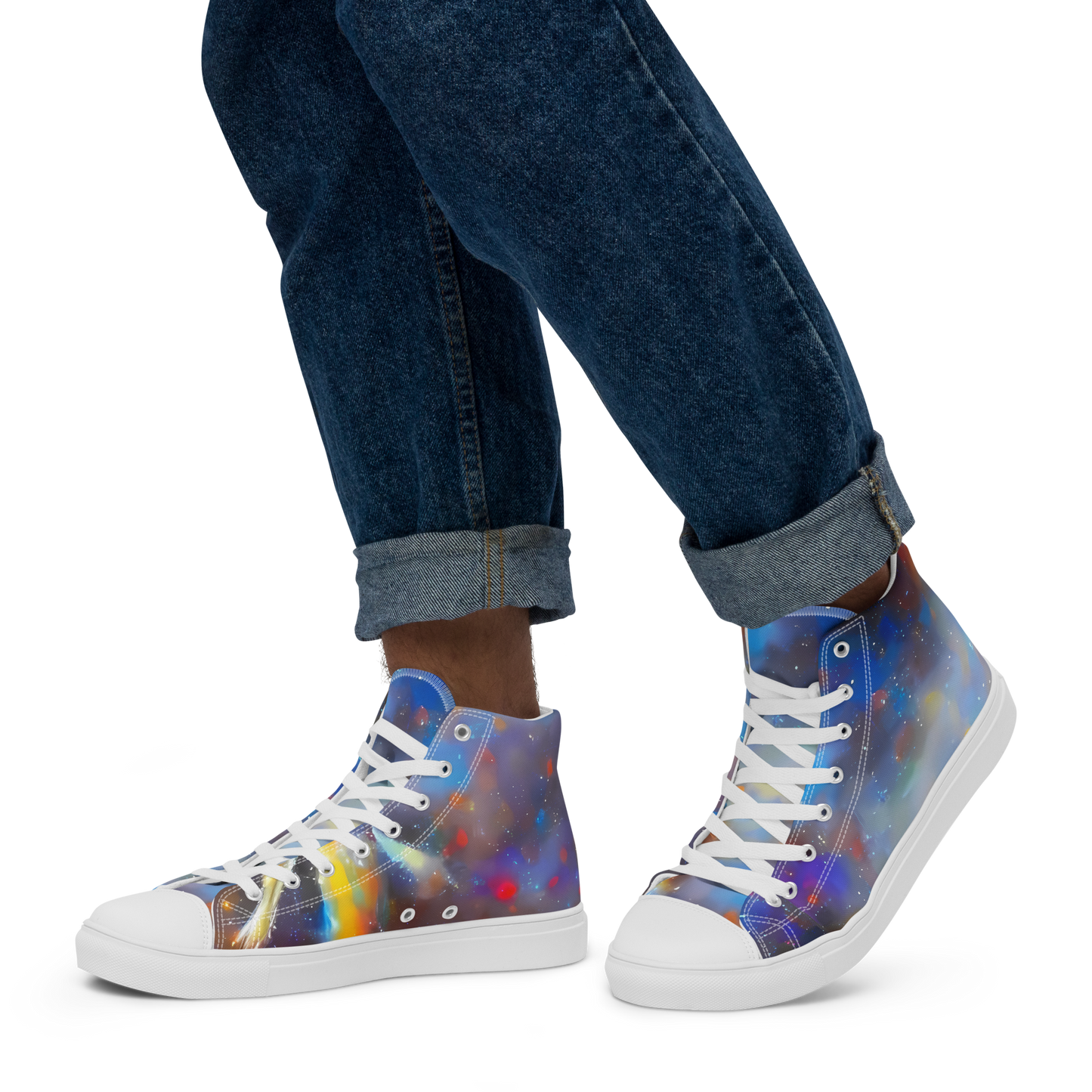 Men's High Top Canvas Shoes - Impressionist Drift