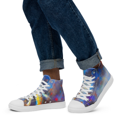 Men's High Top Canvas Shoes - Impressionist Drift