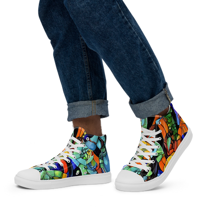 Men's High Top Canvas Shoes - Cascade Muralista