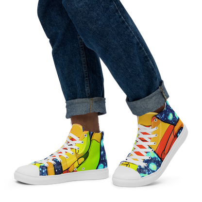 Men's High Top Canvas Shoes - Cosmic Siblings