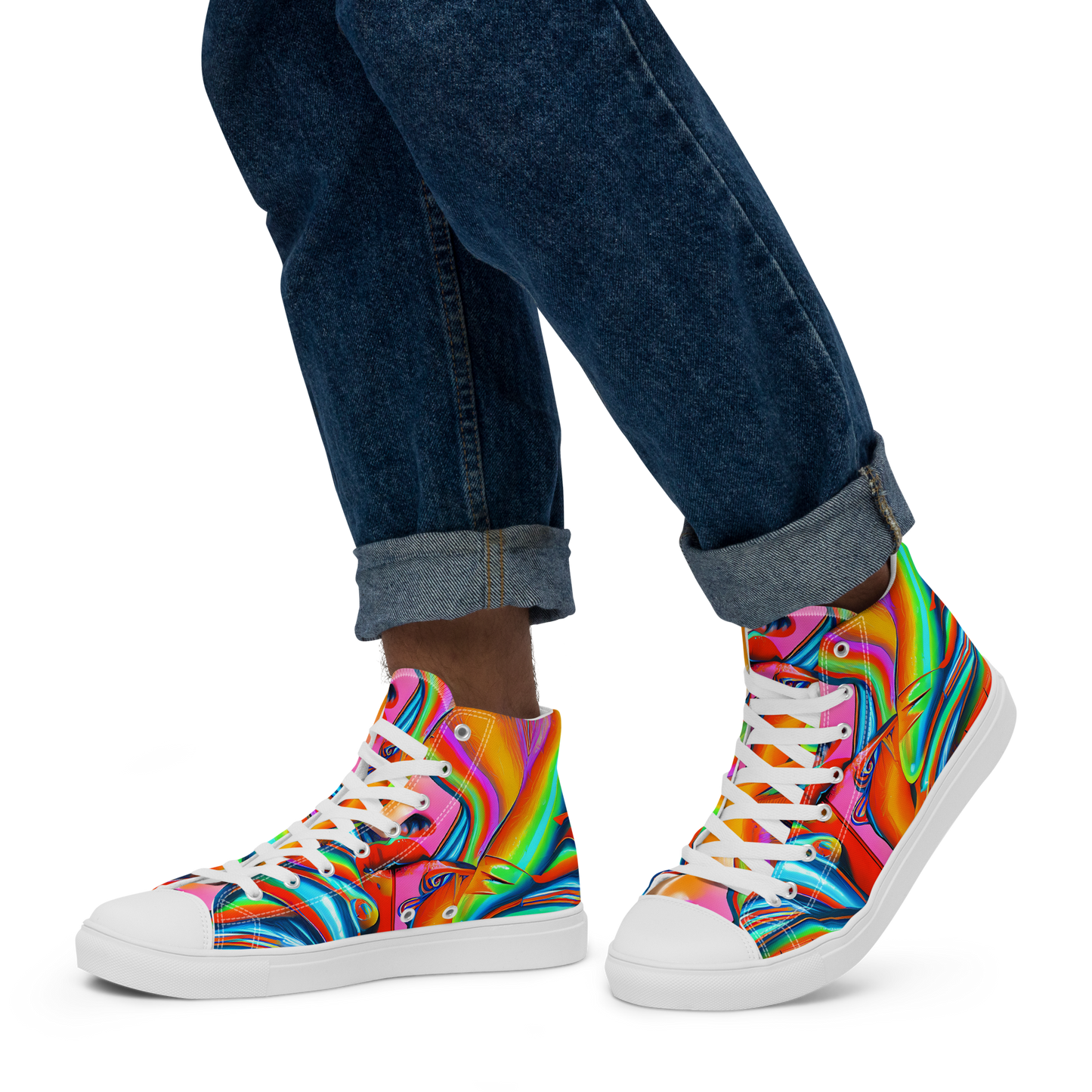 Men's High Top Canvas Shoes - Kaleidovisions