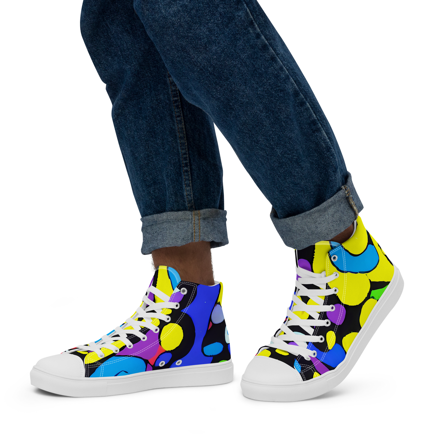 Men's High Top Canvas Shoes - Miró's Mosaic