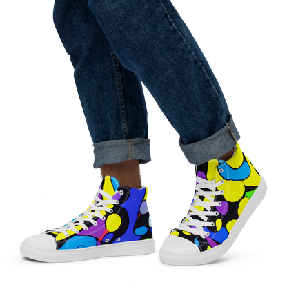 Men's High Top Canvas Shoes - Miró's Mosaic