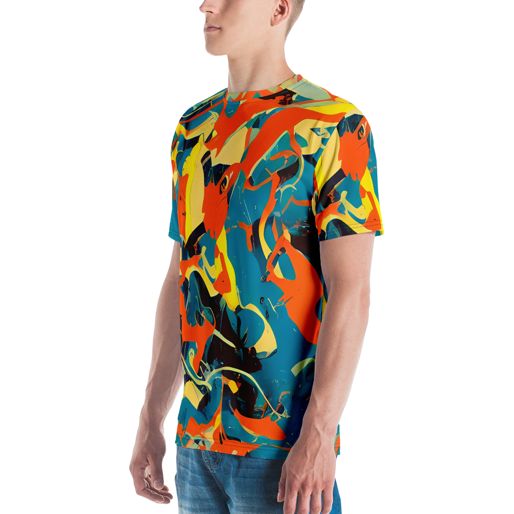 Men's Crew Neck T-Shirt - Abstract Tango