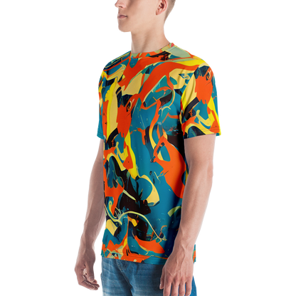 Men's Crew Neck T-Shirt - Abstract Tango