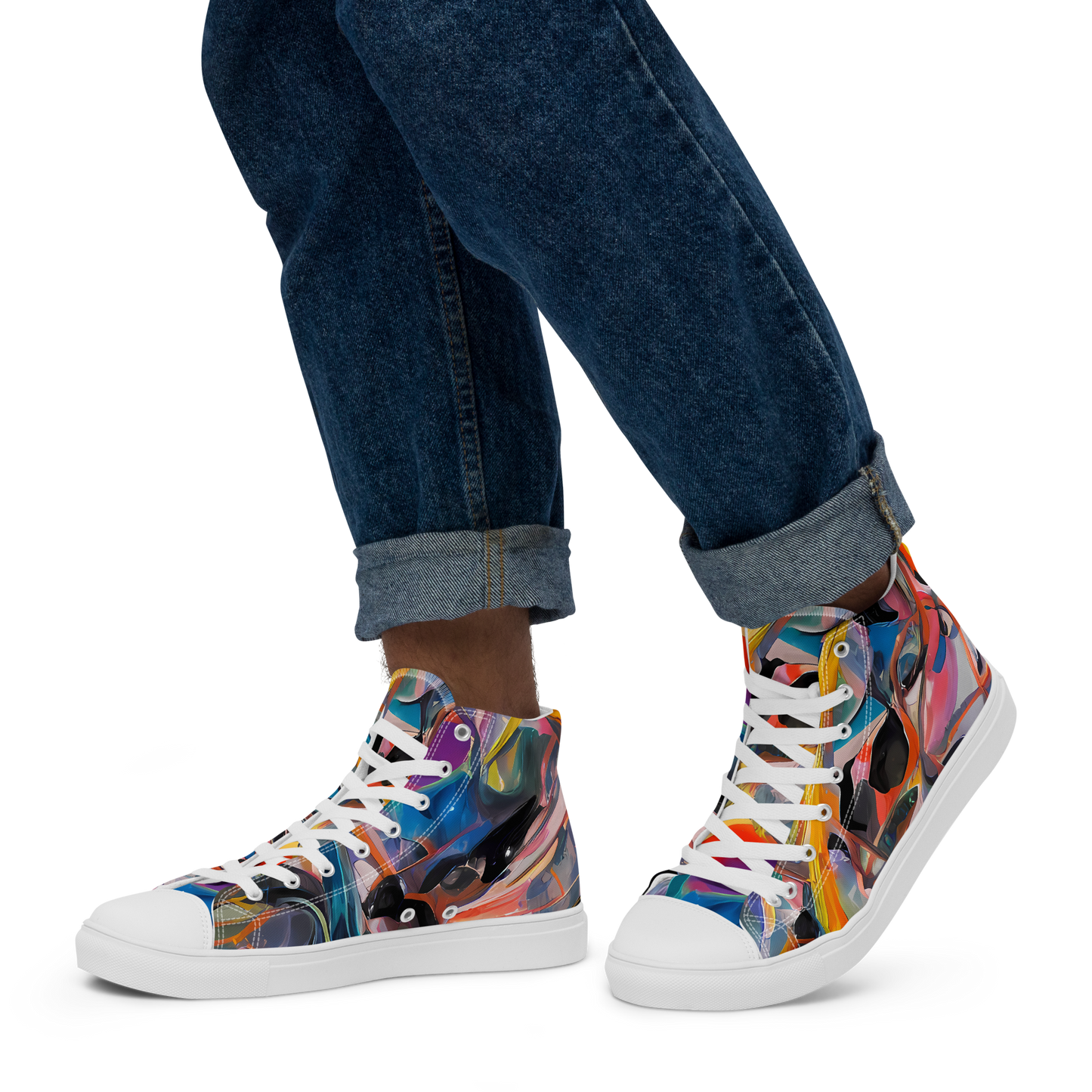 Men's High Top Canvas Shoes - Brazen Rhapsody