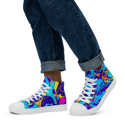 Men's High Top Canvas Shoes - Spectral Tangle