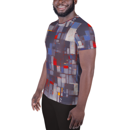 Men's Athletic T-Shirt - Cubist Rhythm