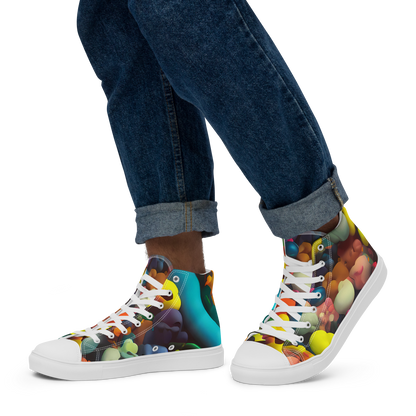 Men's High Top Canvas Shoes - Bubble Pop Art