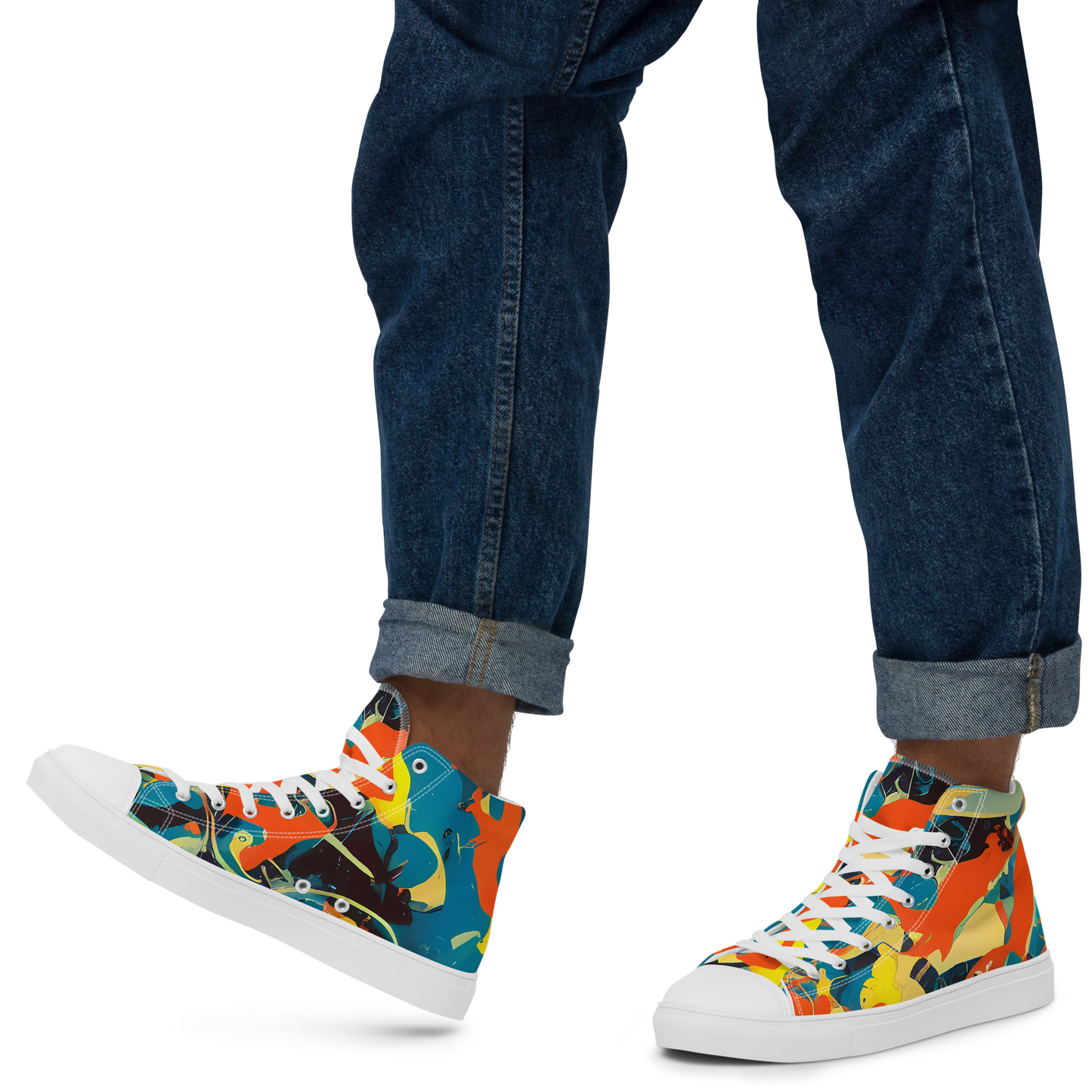 Men's High Top Canvas Shoes - Abstract Tango