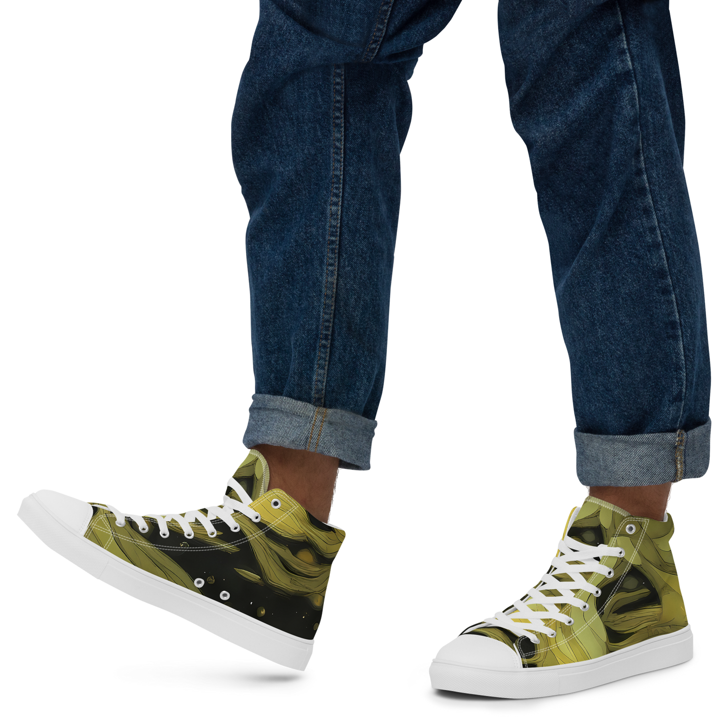 Men's High Top Canvas Shoes - Whispered Breeze