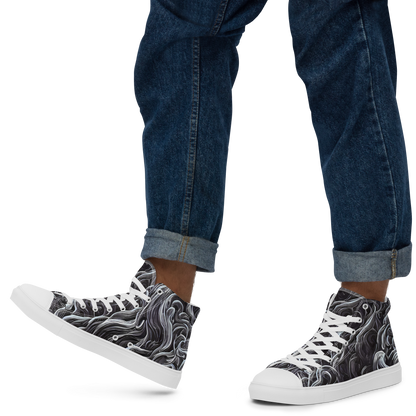 Men's High Top Canvas Shoes - Savrasov Swirls