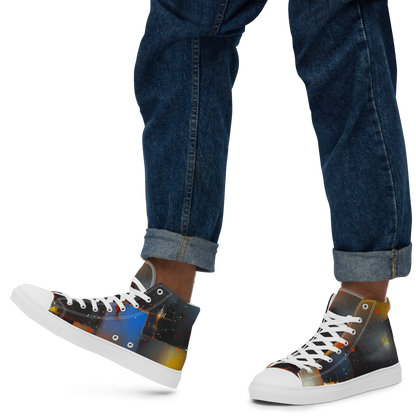 Men's High Top Canvas Shoes - Monet's Matrix