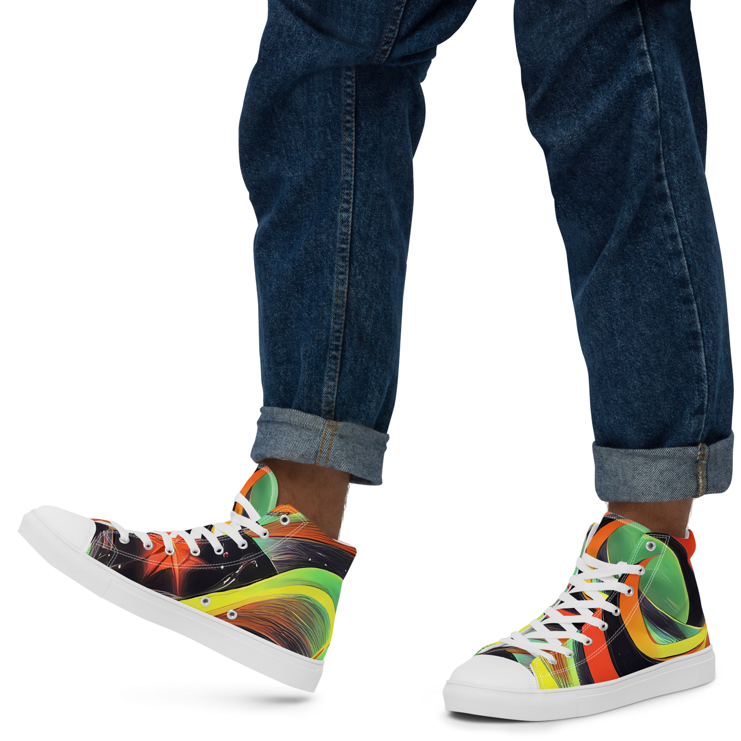 Men's High Top Canvas Shoes - Tenggren Whirl