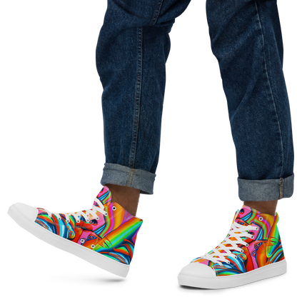 Men's High Top Canvas Shoes - Kaleidovisions