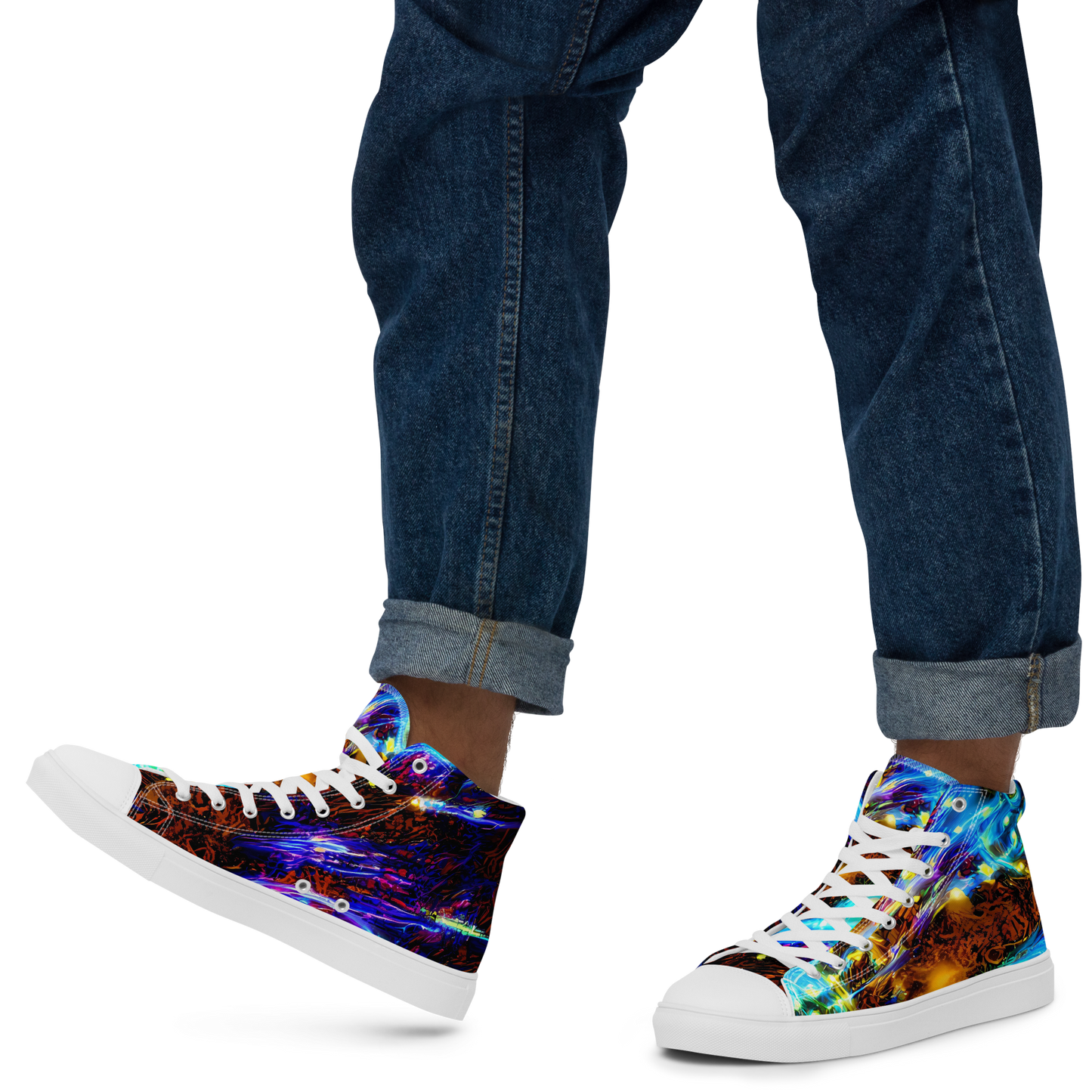 Men's High Top Canvas Shoes - Neon Füssli