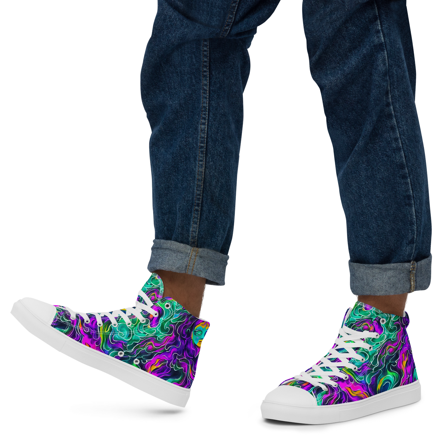 Men's High Top Canvas Shoes - Vortex Dream