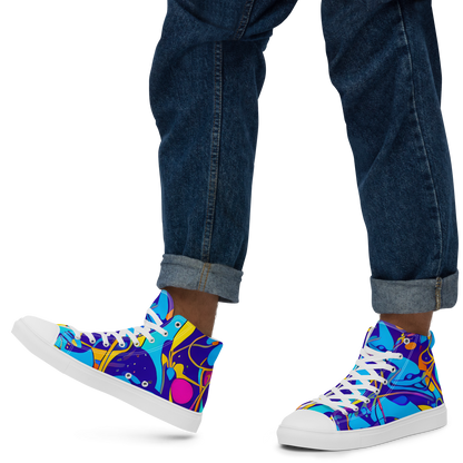 Men's High Top Canvas Shoes - Spectral Tangle