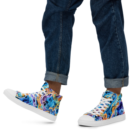 Men's High Top Canvas Shoes - Rococo Vortex