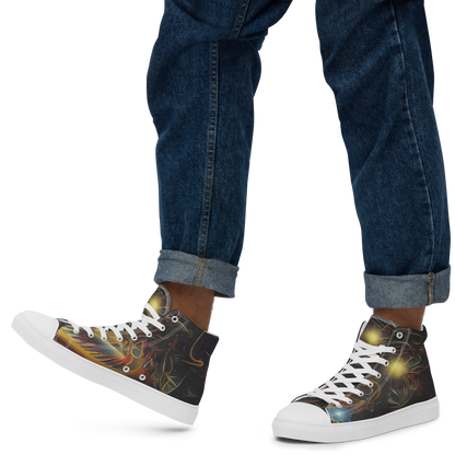 Men's High Top Canvas Shoes - Galactic Swirl