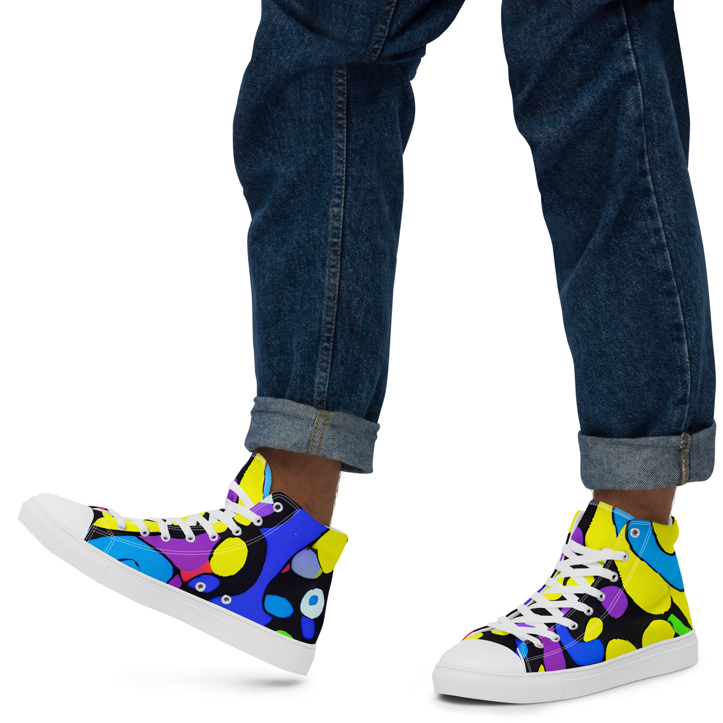 Men's High Top Canvas Shoes - Miró's Mosaic