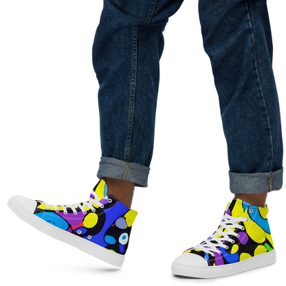 Men's High Top Canvas Shoes - Miró's Mosaic