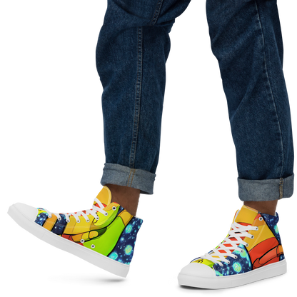 Men's High Top Canvas Shoes - Cosmic Siblings