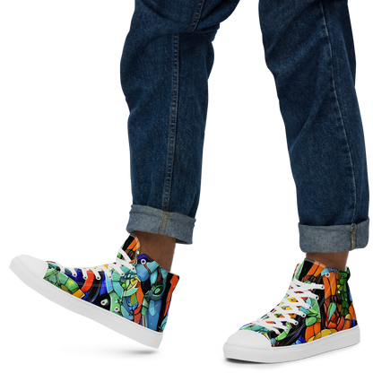 Men's High Top Canvas Shoes - Cascade Muralista