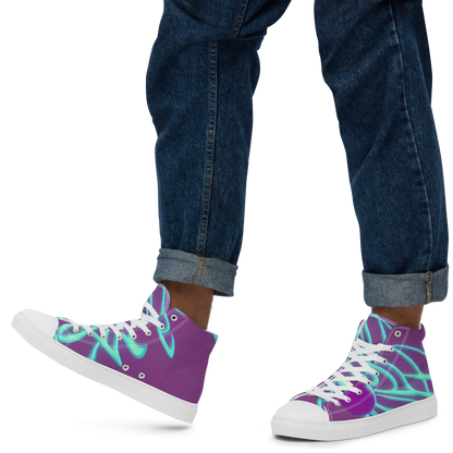 Men's High Top Canvas Shoes - Neon Drift
