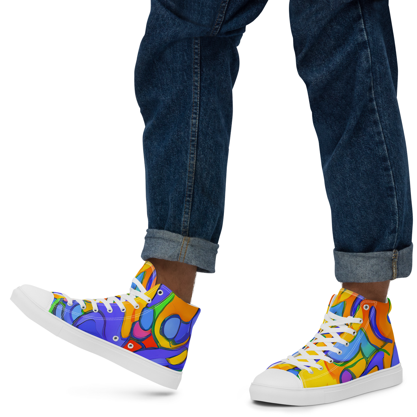 Men's High Top Canvas Shoes - Joffe Swirl