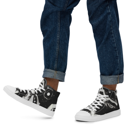 Men's High Top Canvas Shoes - Galactic Vogue